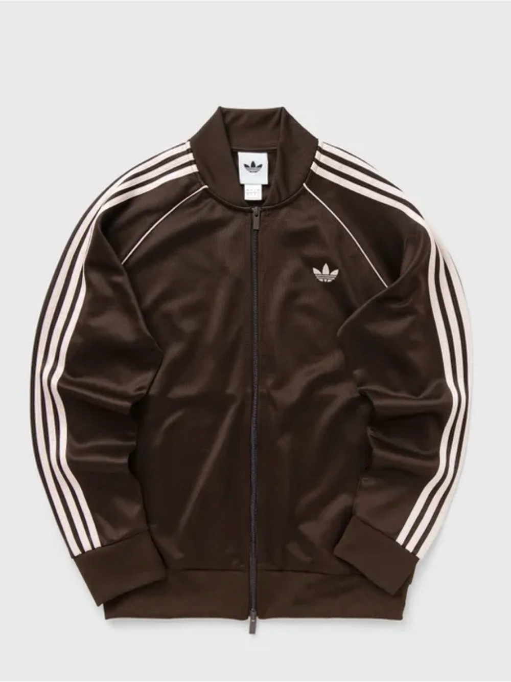 adidas Originals Brown Track Jacket with White Stripes -S